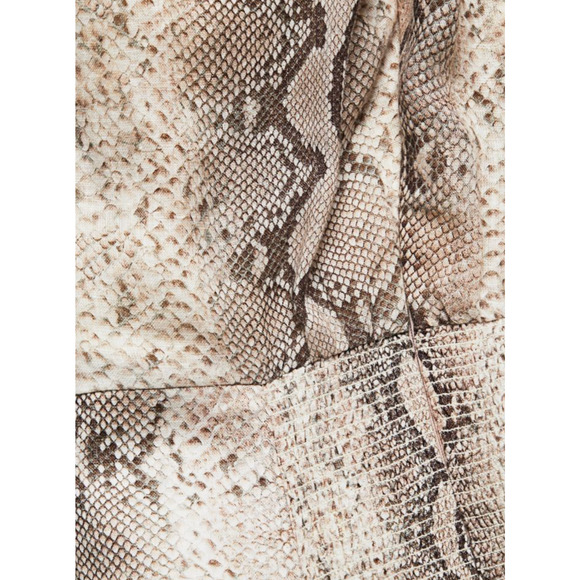 Zimmermann 3 Bellitude $640 LINEN Python Snake Print Midi Dress Neutral Tan 10 L - Picture 14 of 16